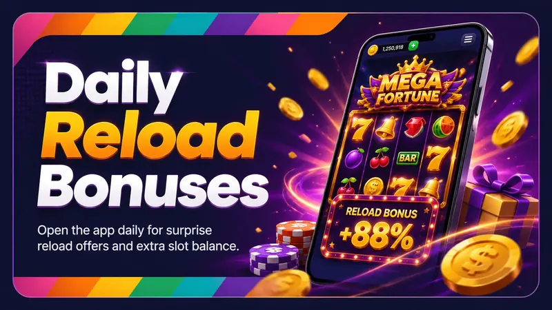 Daily Reload Bonuses — surprise reload offers that boost your jackpot slots balance