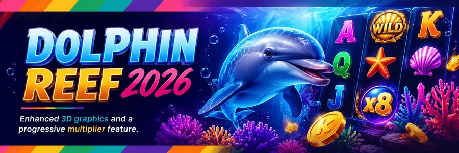 Dolphin Reef 2026 — enhanced 3D graphics and a progressive multiplier feature
