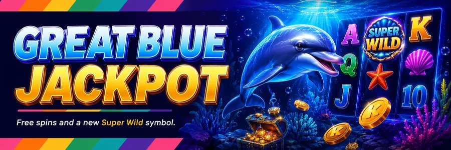 Great Blue Jackpot — free spin mechanic with a new Super Wild symbol