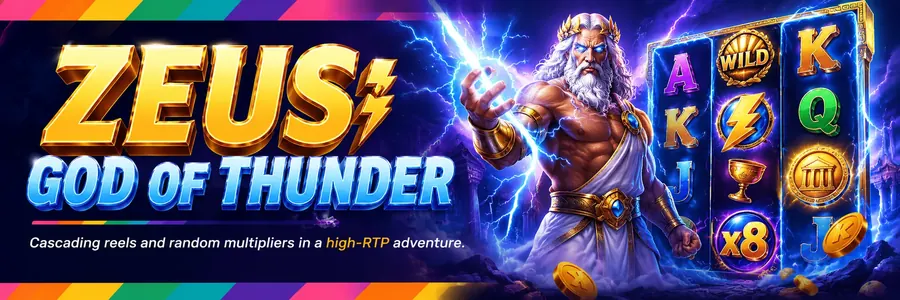 Zeus: God of Thunder — cascading reels and a random multiplier mechanic, a top high RTP slots choice